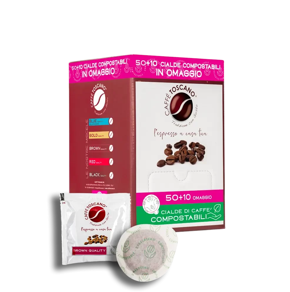 Kava Toscano – Brown 50+10 gratis kavnih stinjenk